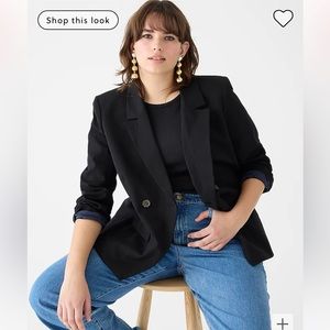 J. Crew Devon blazer in bi-stretch cotton blend, black, size 6